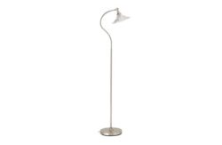 Heart of House Anisa Glass and Chrome Curved Floor Lamp.
